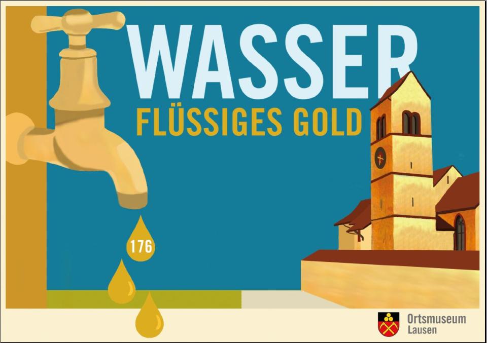 Flyer zur Ausstellung Wasser - flüssiges Gold